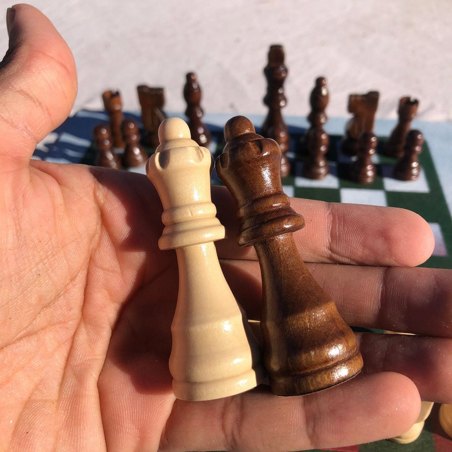 Chess Set - Faded Christmas Colors