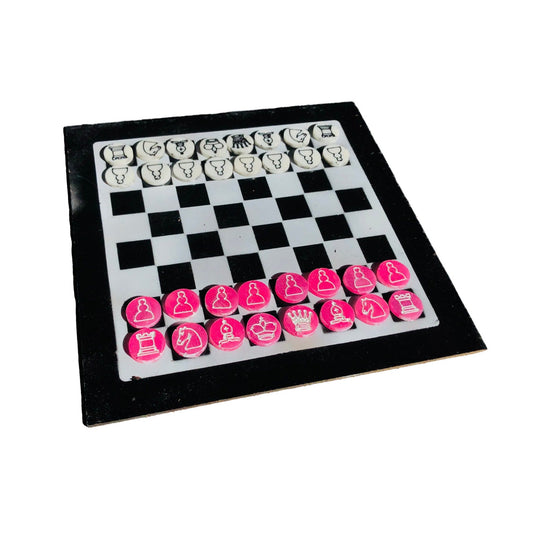 Chess Set - Checkered Pink