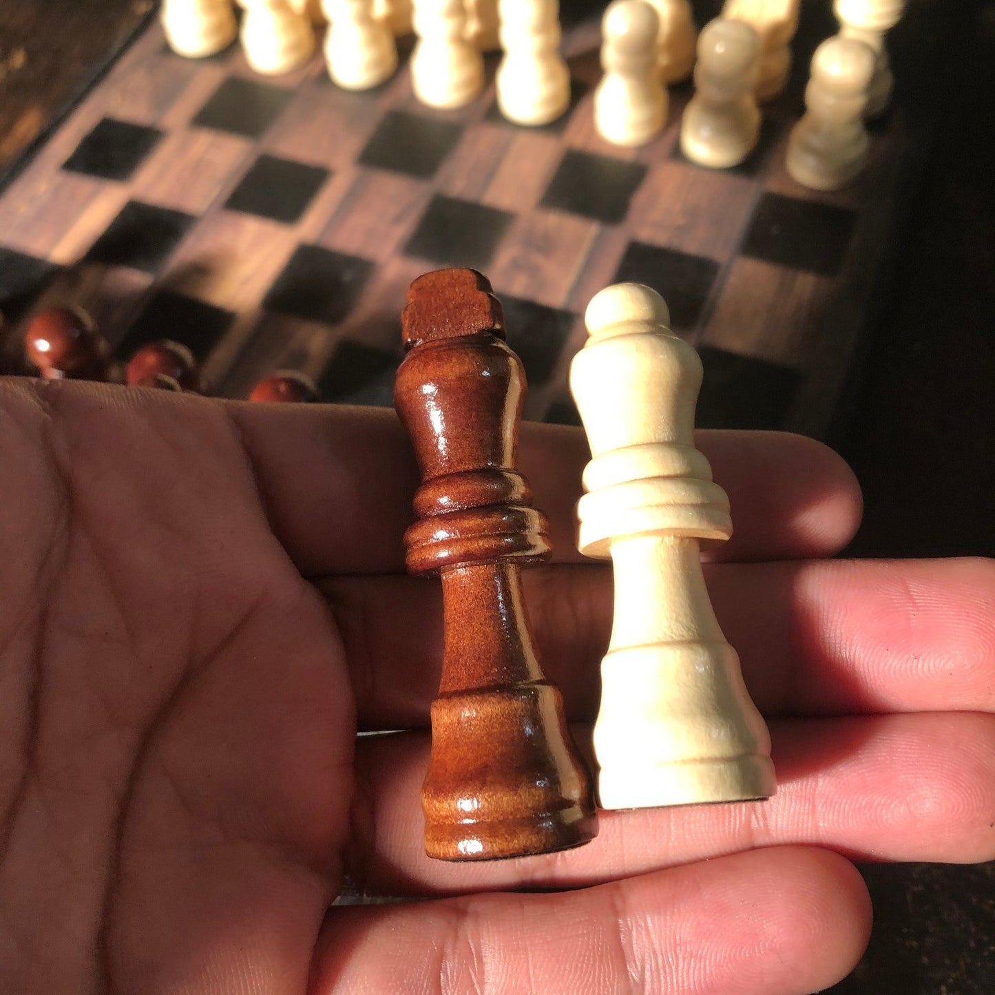 Scrapbook Chess Set - Simplistic Wood