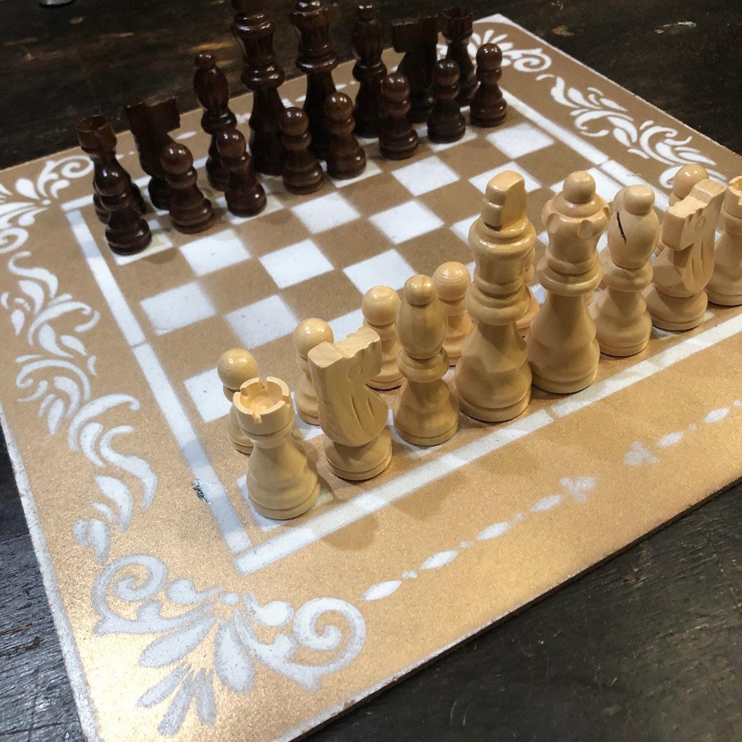 Chess Set - Gold & White Cream