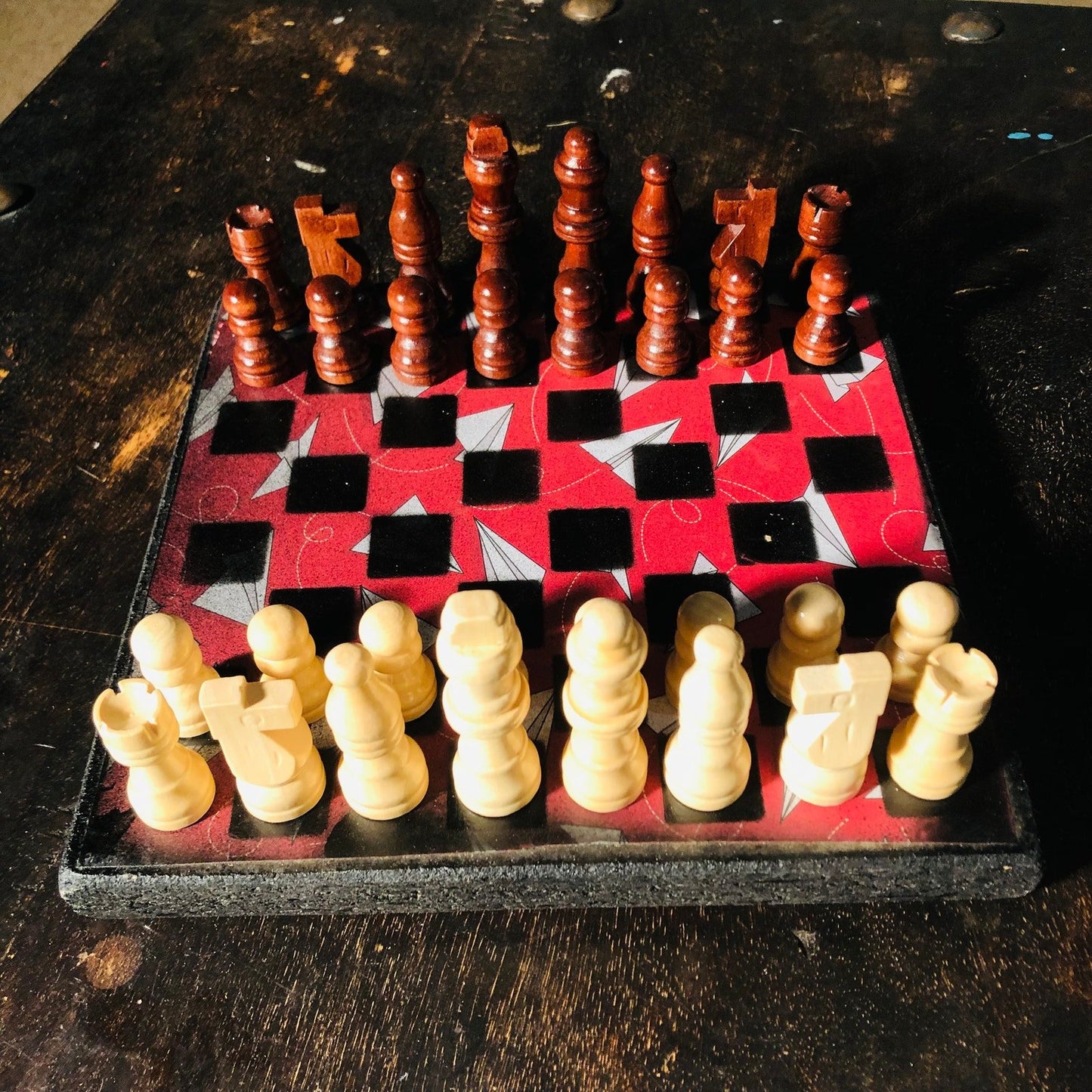 Scrapbook Chess Set - Red Paper Plane