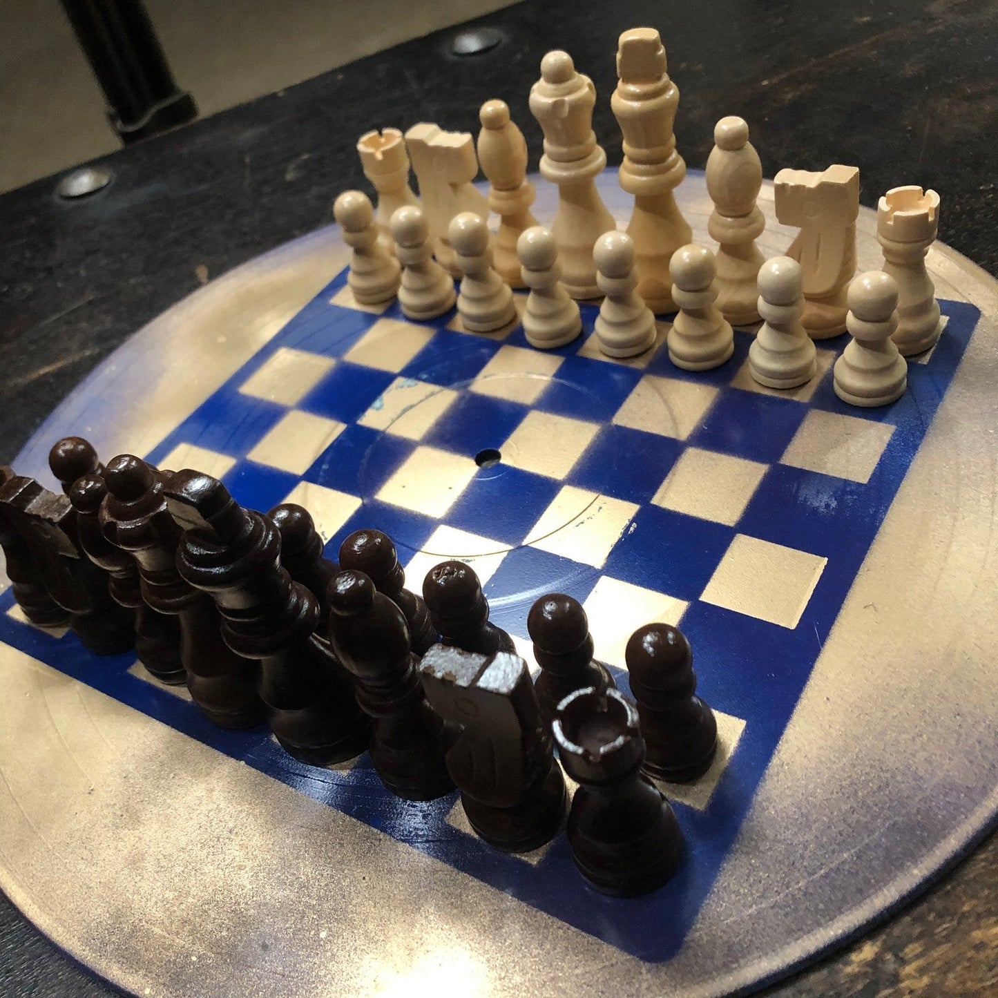 Vinyl Chess Set - Blue & Gold