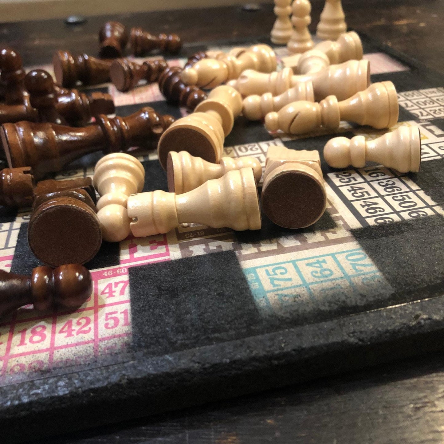 Scrapbook Chess Set - Vintage Numbers