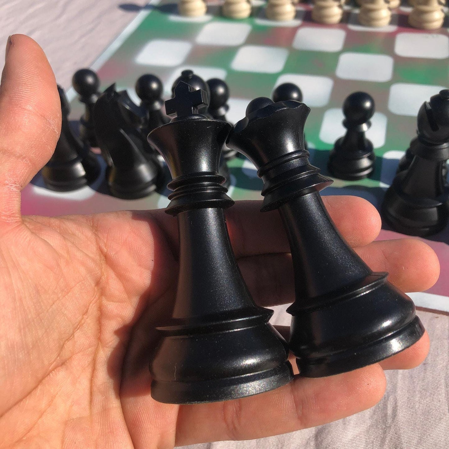 Large Chess Set - Pink Green Blend