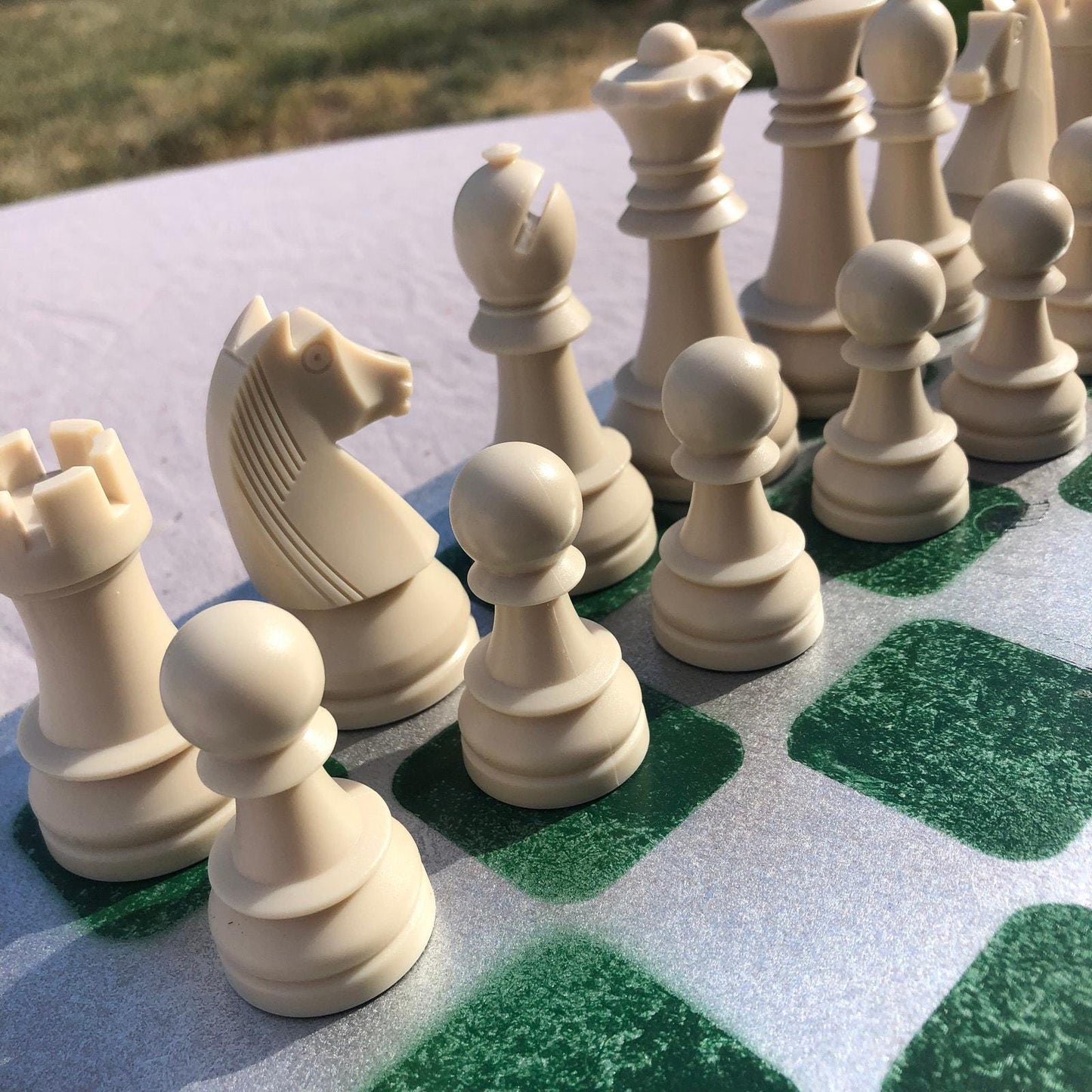 Large Chess Set - Chrome Green