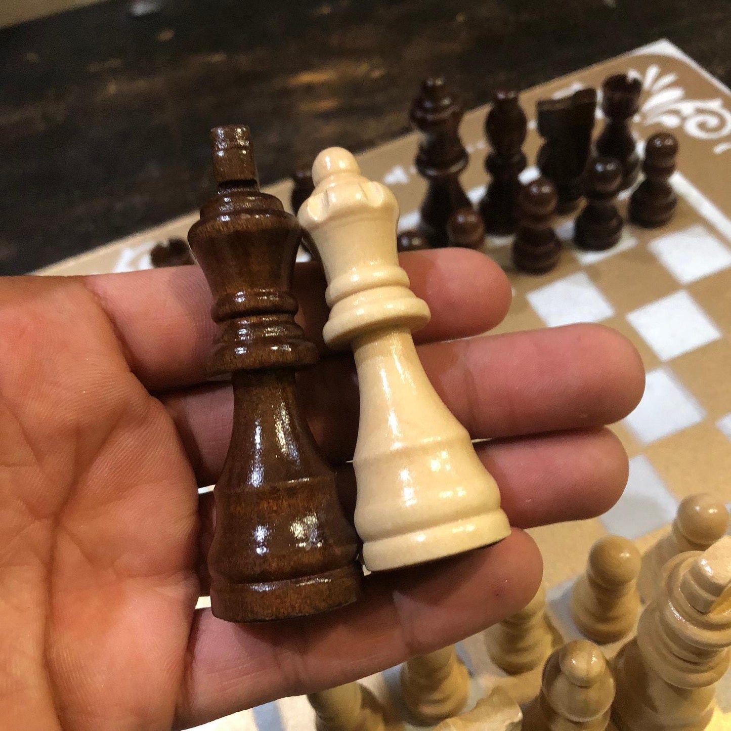 Chess Set - Gold & White Cream