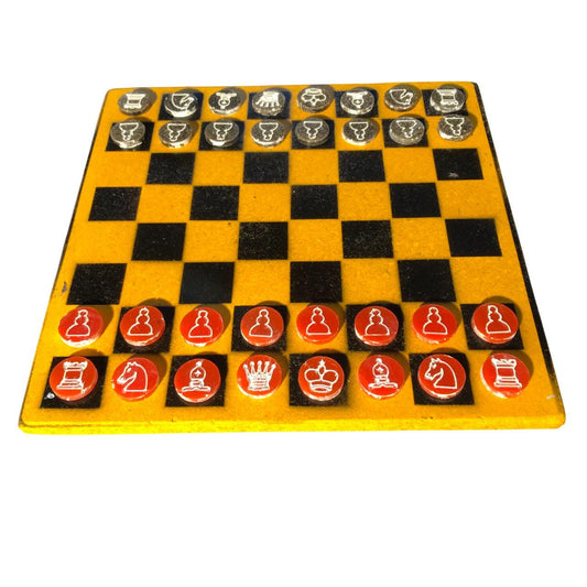 Chess Set - Yellow Black & Red