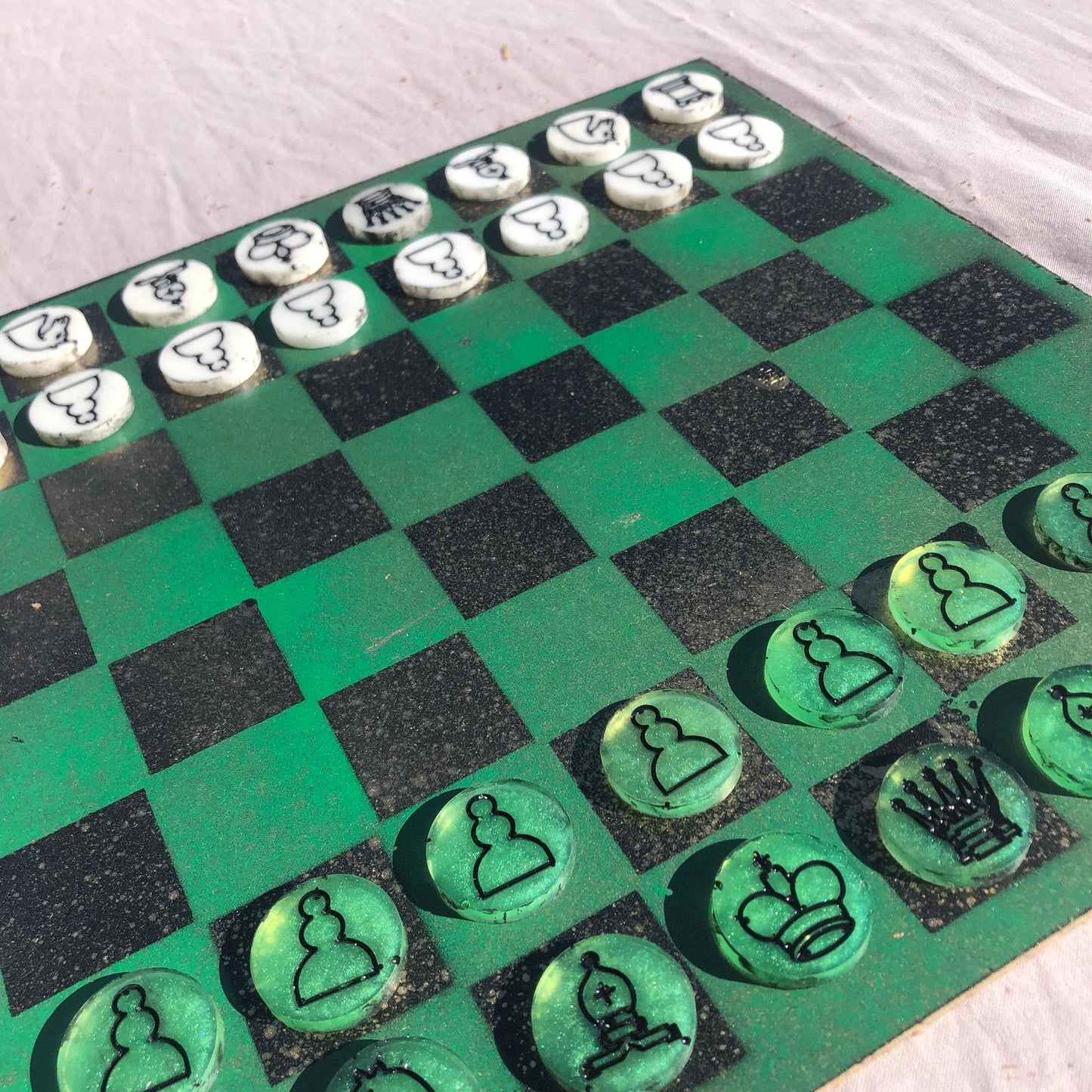 Chess Set - Forest Gold Green