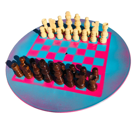 Vinyl Chess Set - Flamingo Pink