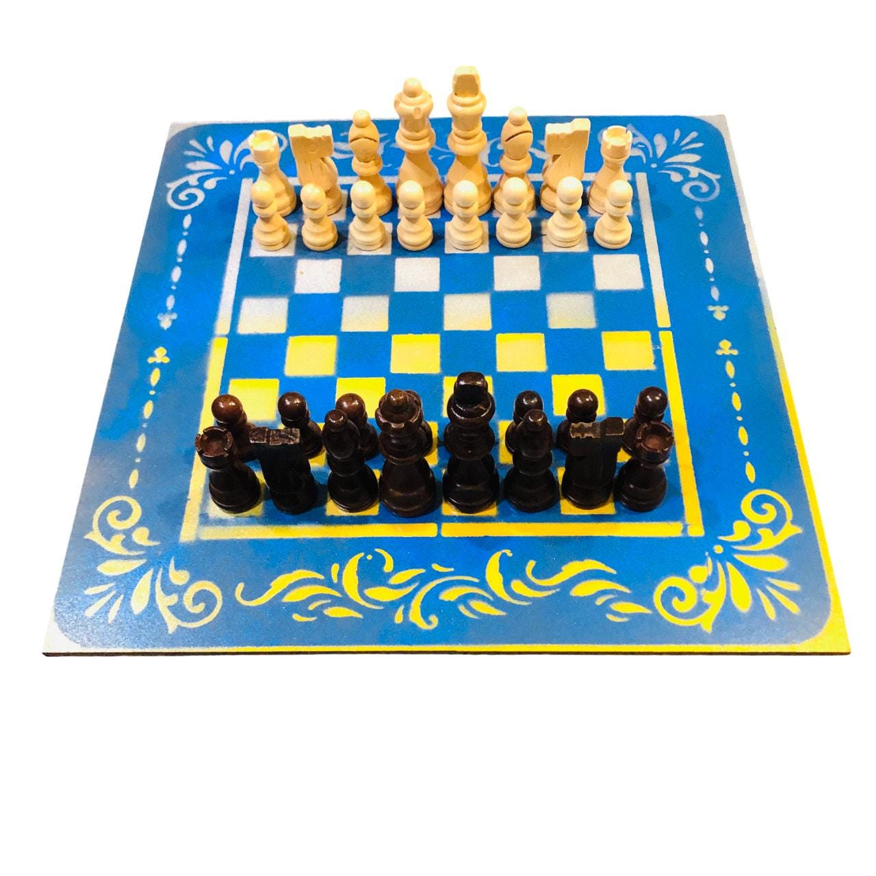 Chess Set - UCLA Blue & Yellow Colors