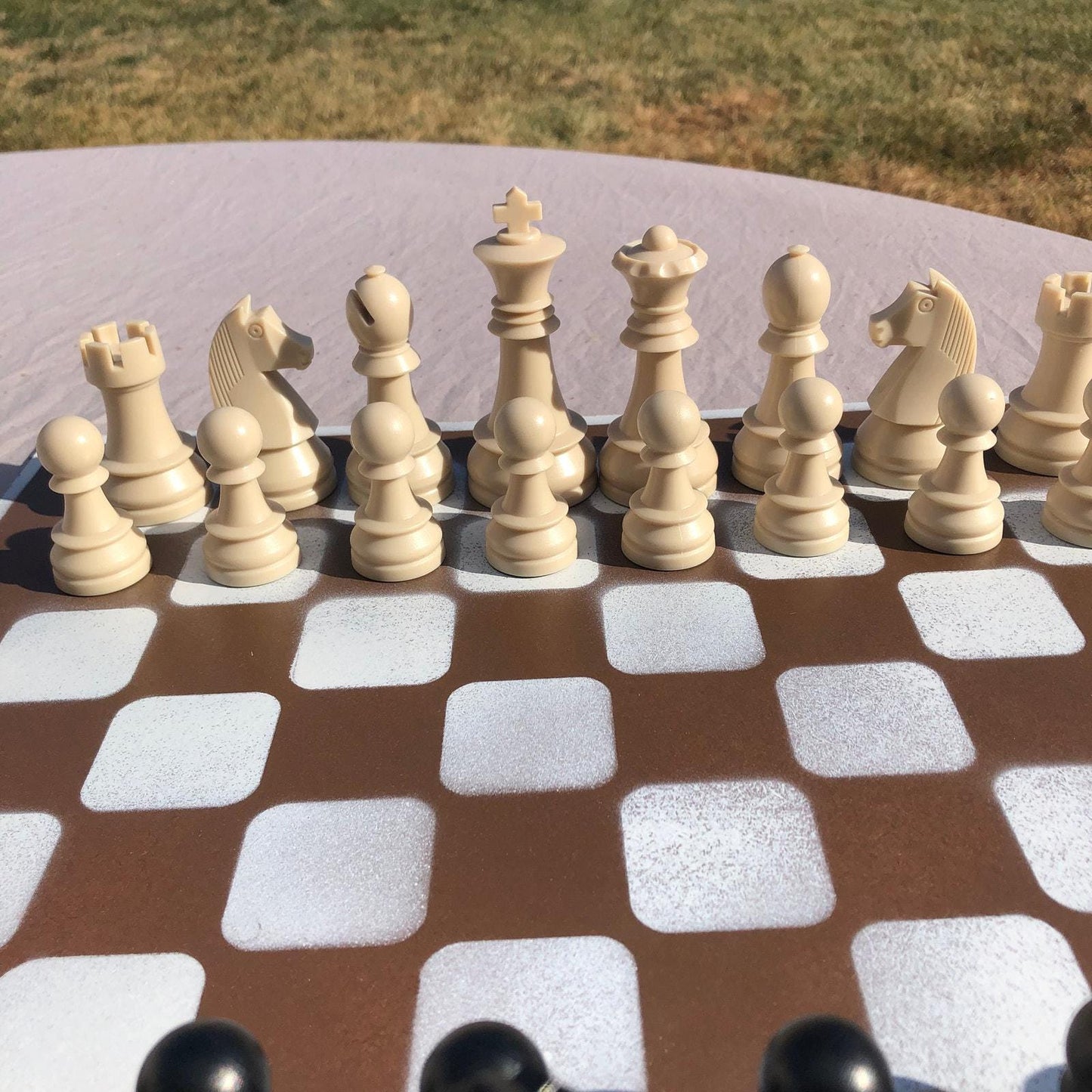 Large Chess Set - Brown & White