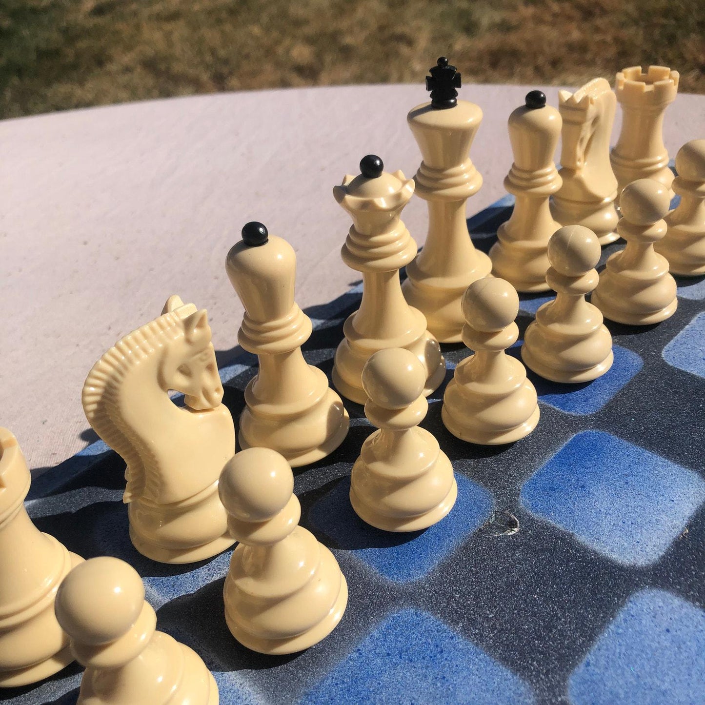 Large Chess Set - Blue & Black