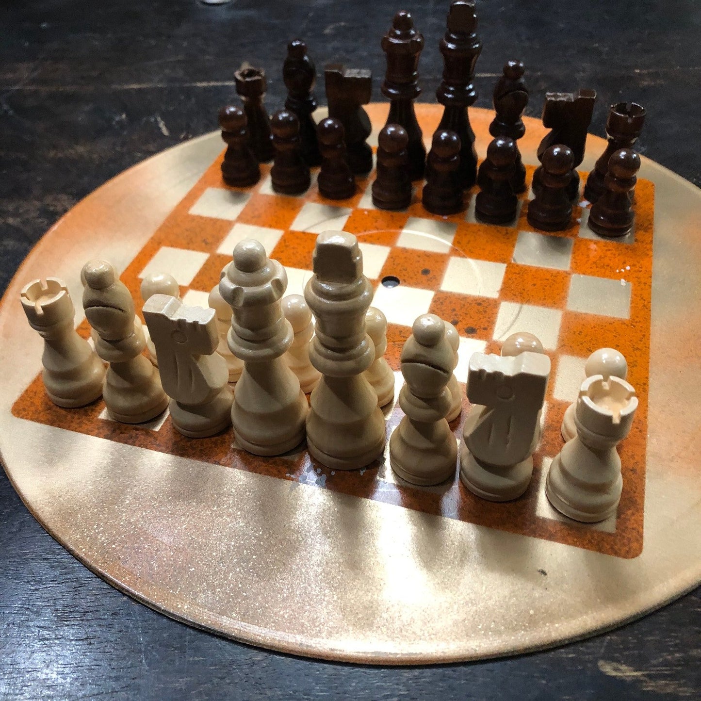 Vinyl Chess Set - Orange Gold Sunset