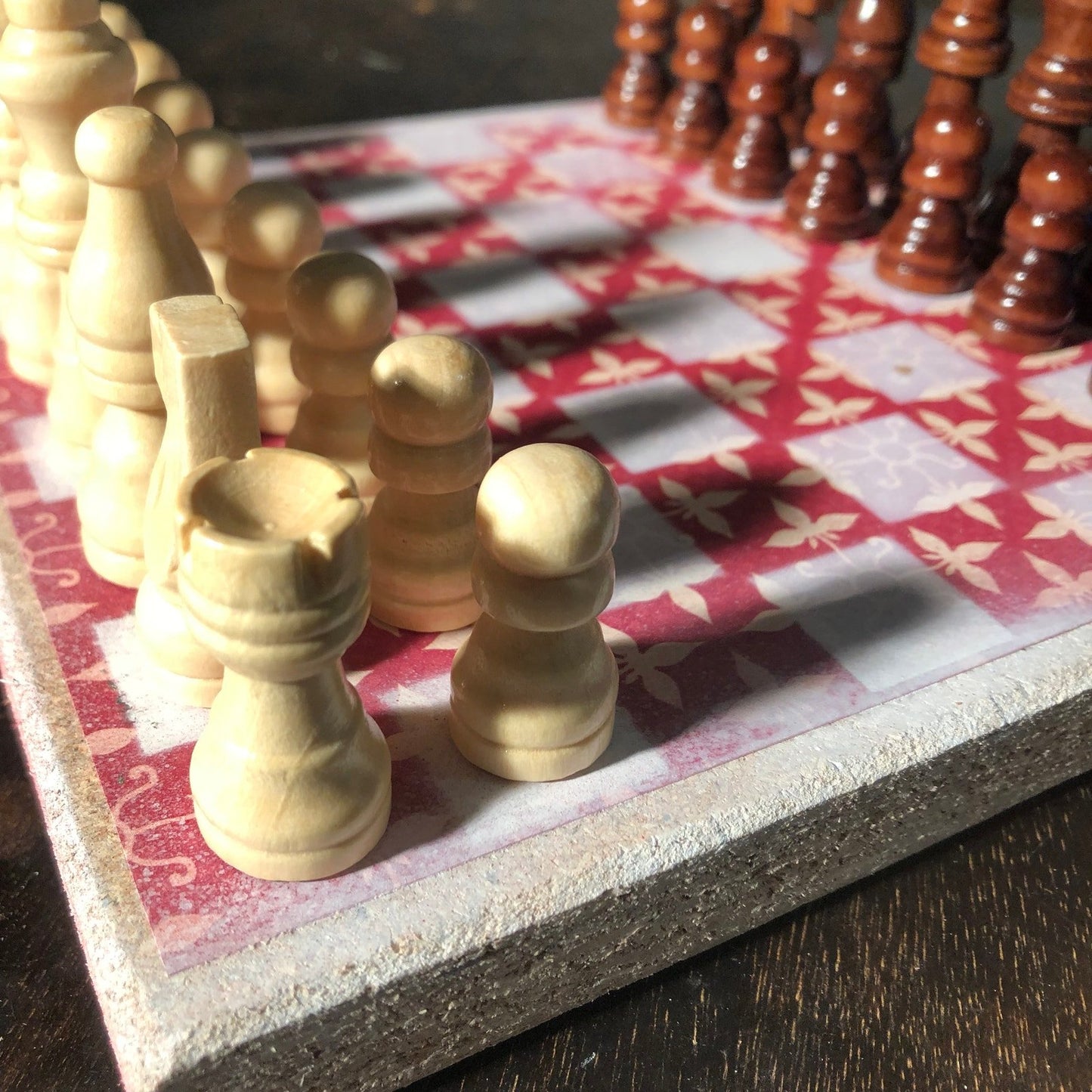 Scrapbook Chess Set - Elegant Red