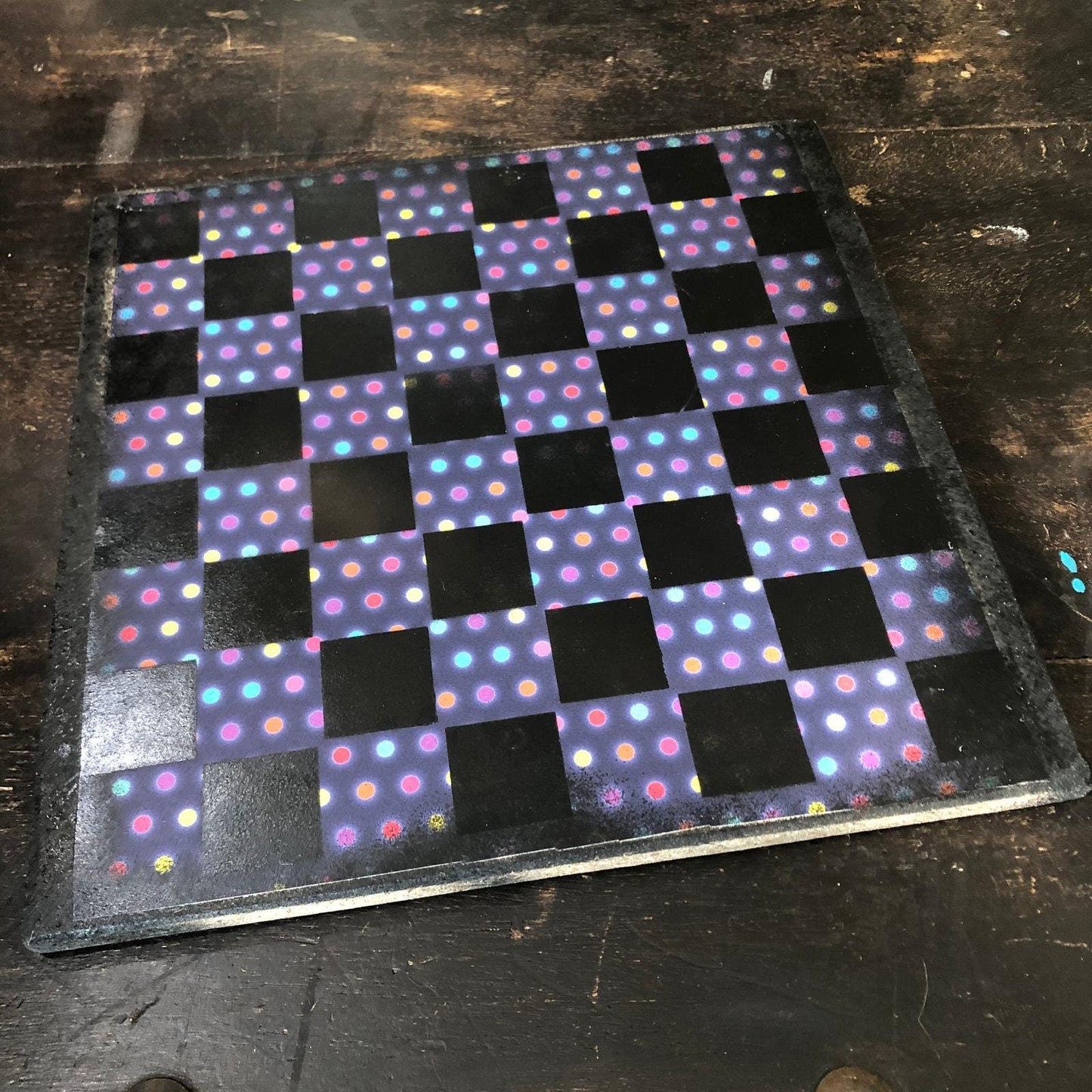 Scrapbook Chess Set - Midnight Polka Dots