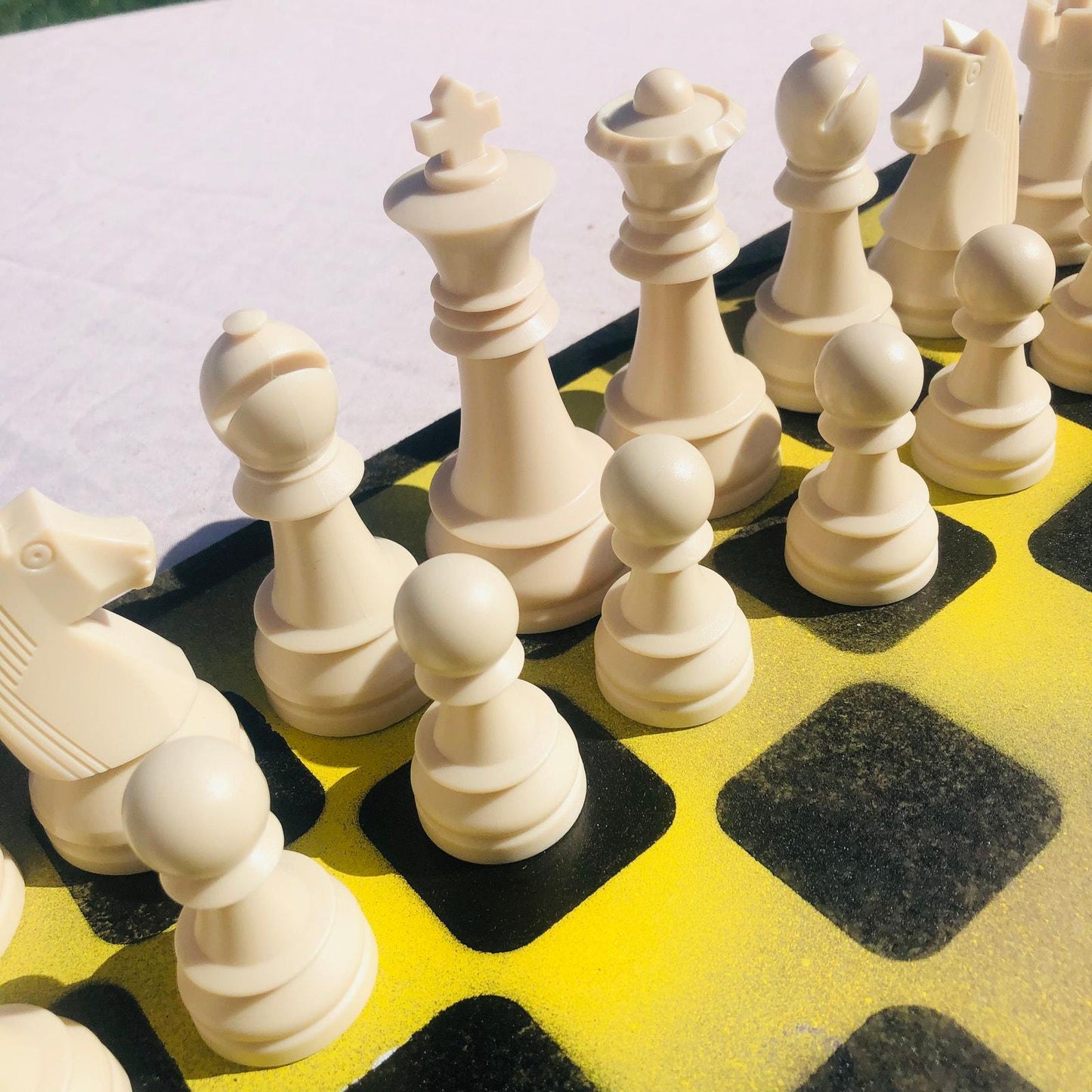 Large Chess Set - Yellow & Black