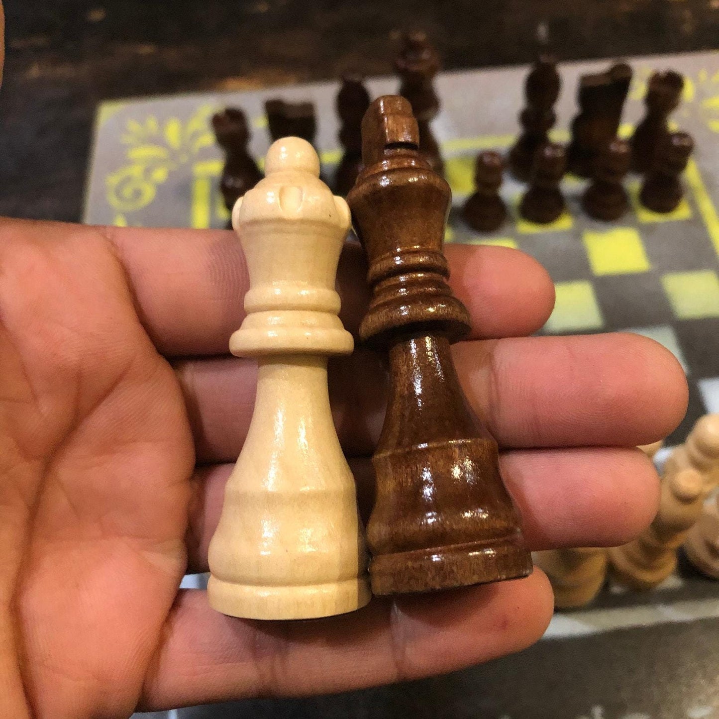 Chess Set - Black Yellow & White