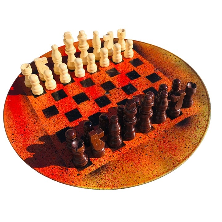 Vinyl Chess Set - Lava Red Edition