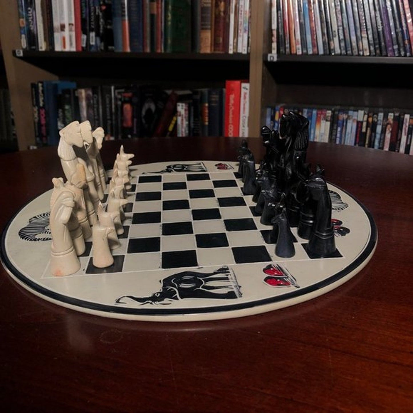 African Vintage Chess Set - Clean White Chess Board