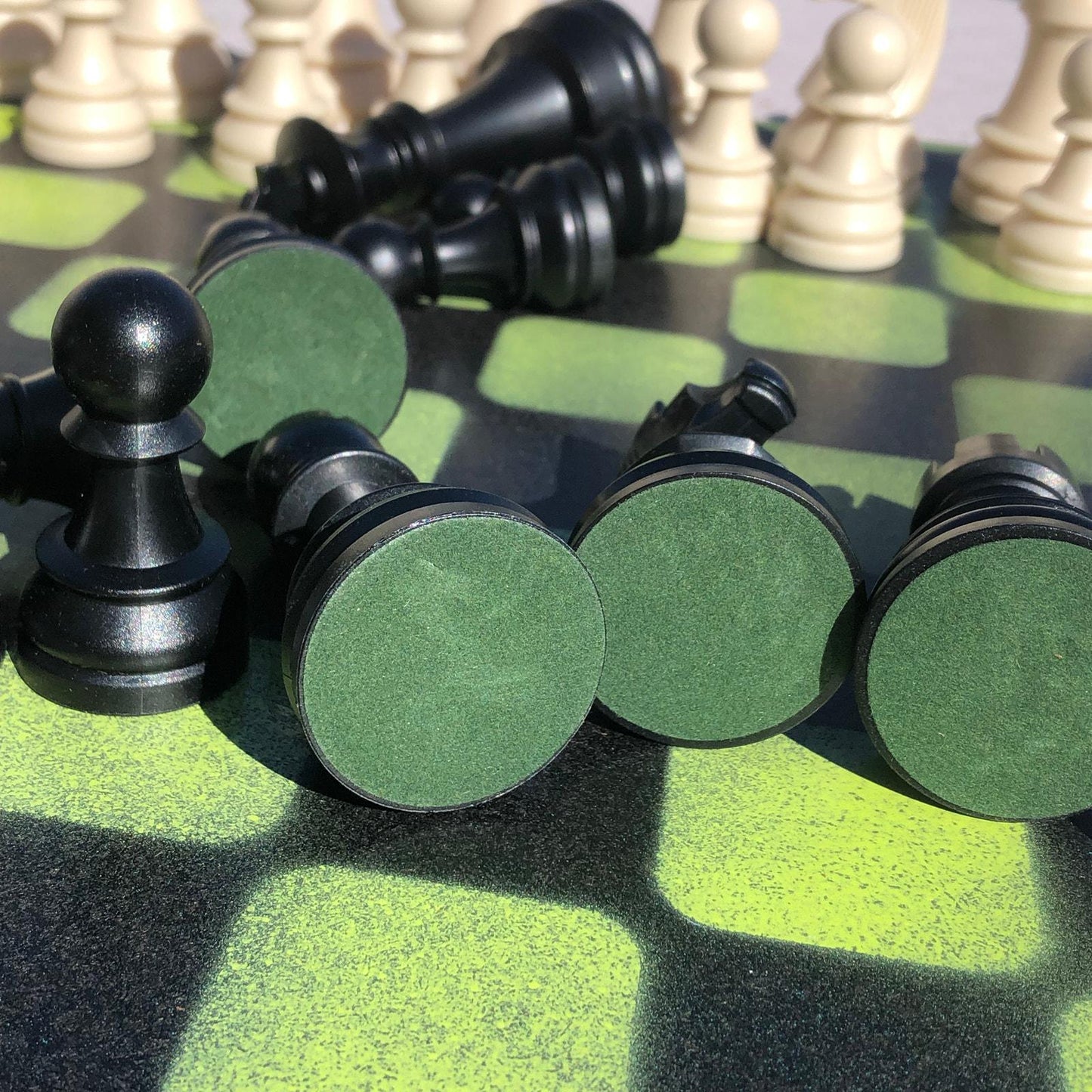 Large Chess Set - Lime Green & Black