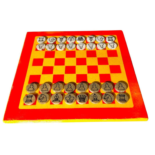 Chess Set - Yellow & Red (Resin Pieces)