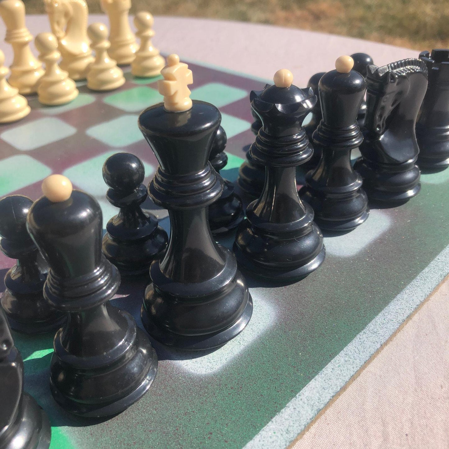 Large Chess Set - Berry Green