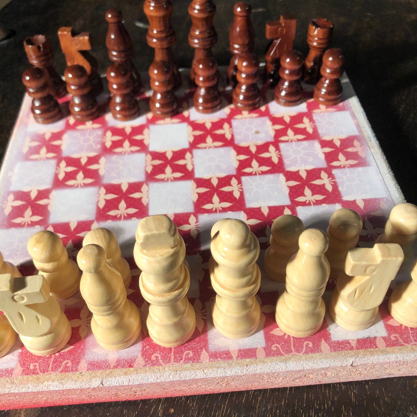 Scrapbook Chess Set - Elegant Red