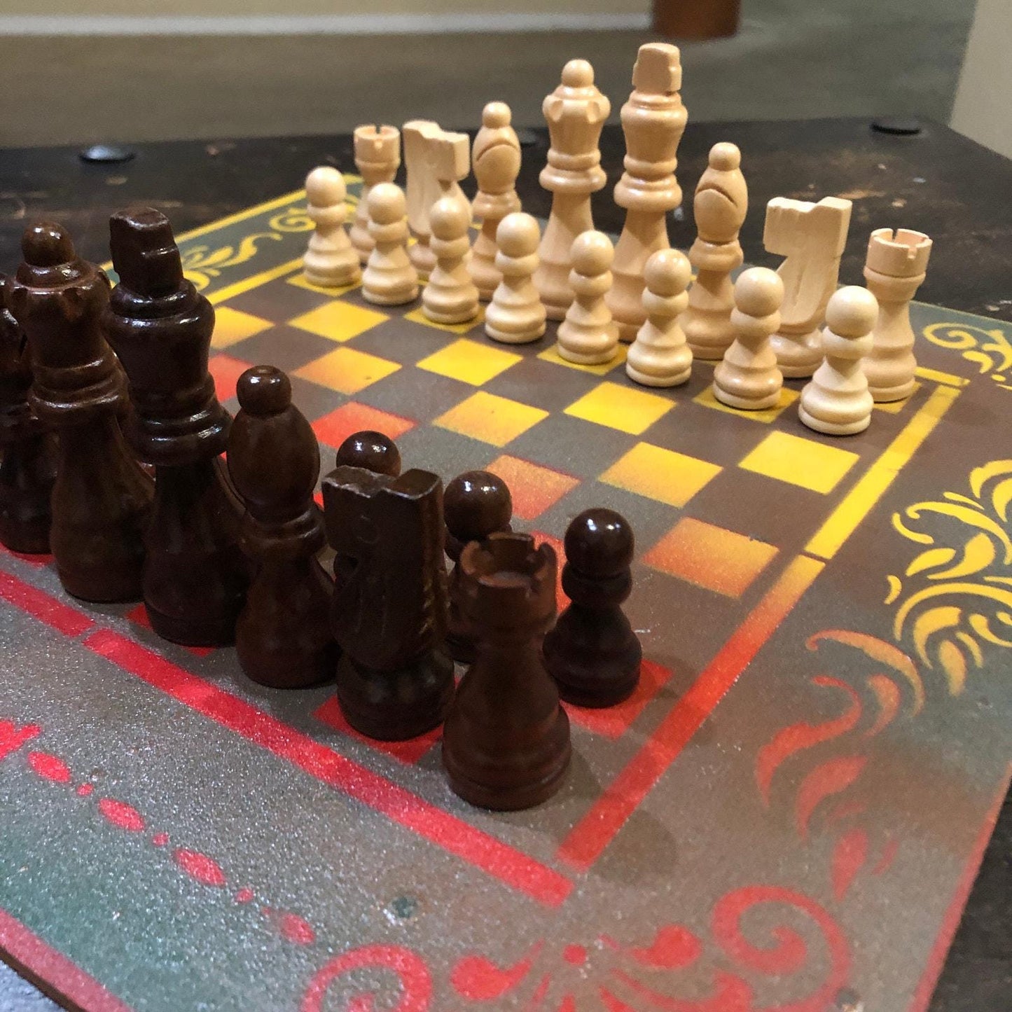 Chess Set - Knight's Yellow & Red