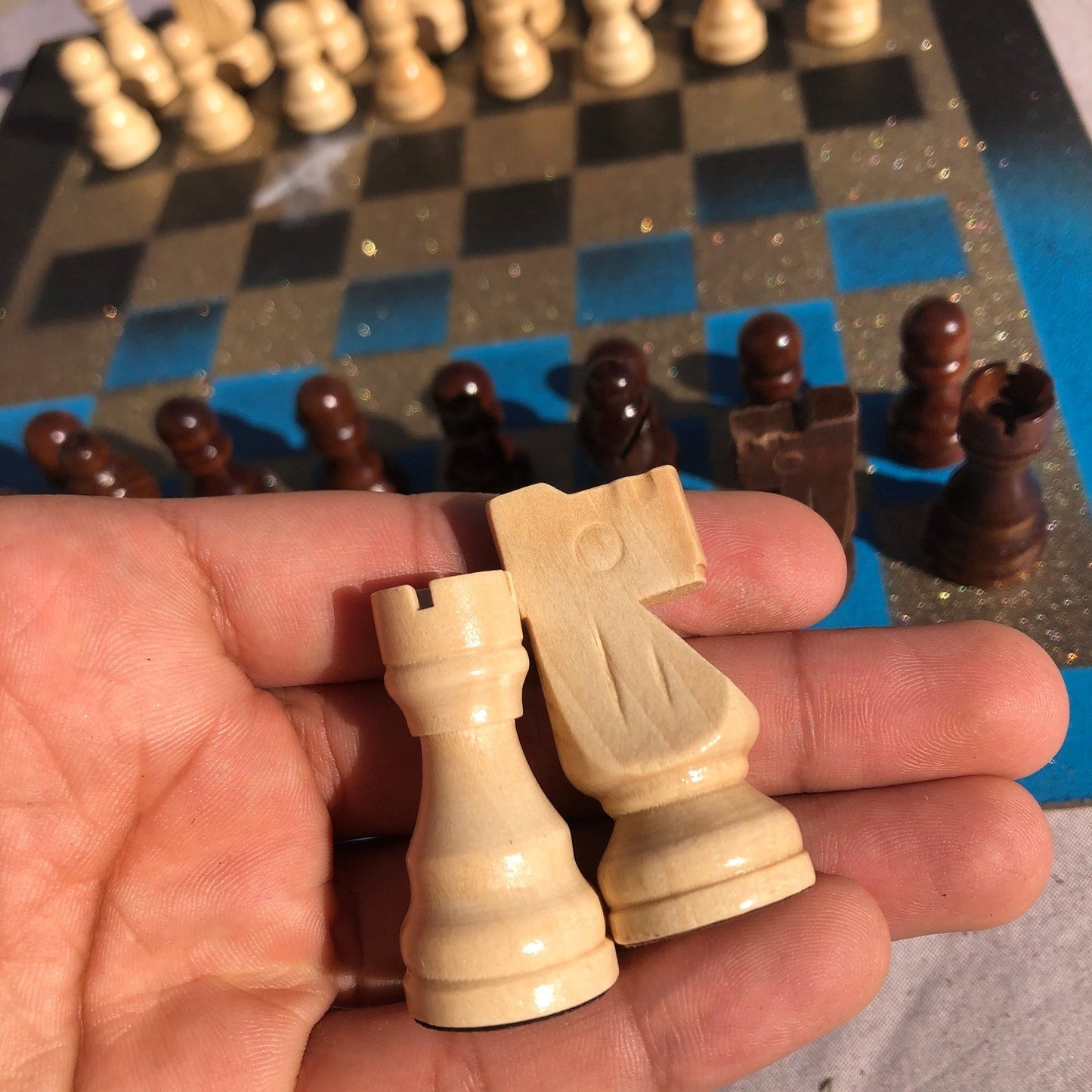 Chess Set - Blue Gold