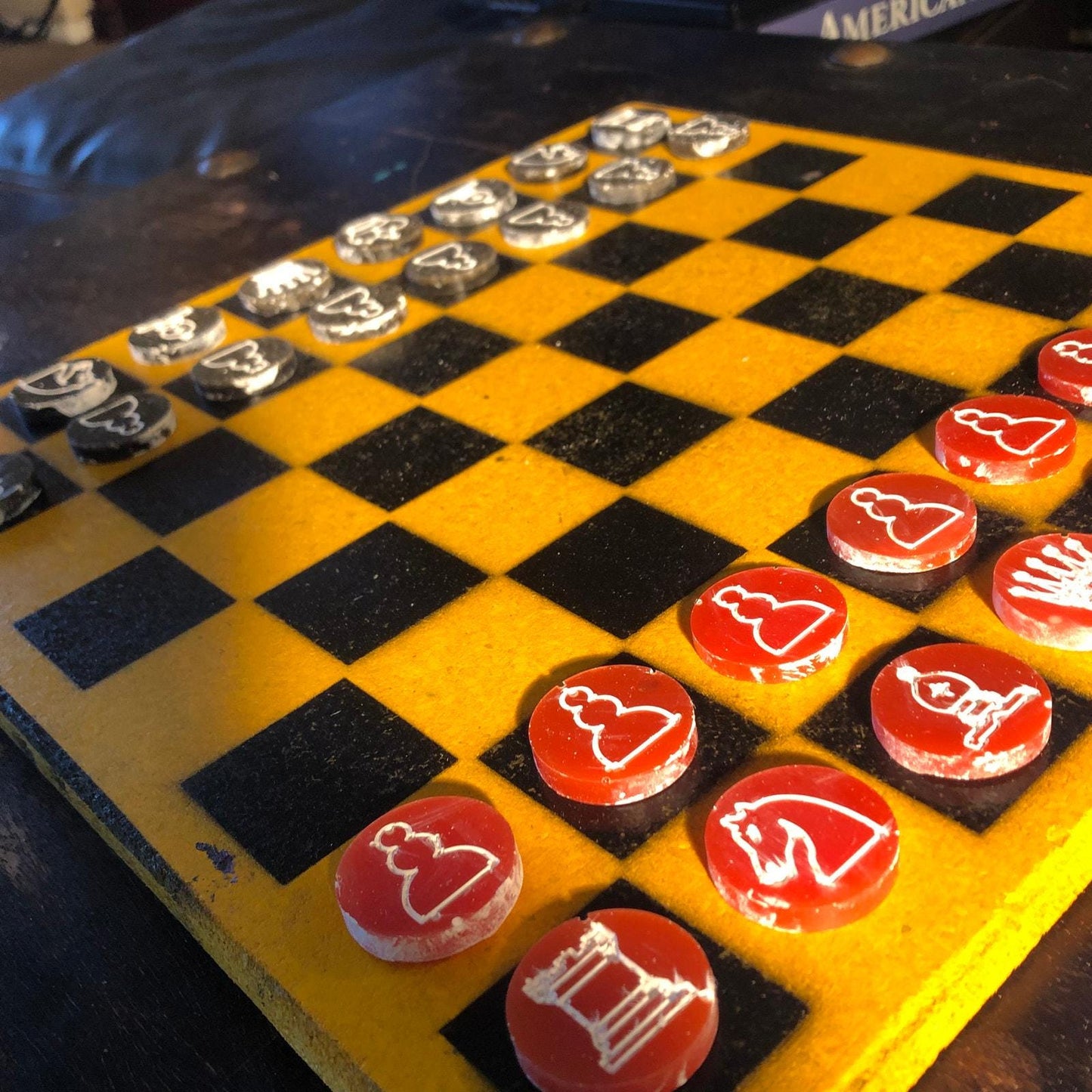 Chess Set - Yellow Black & Red