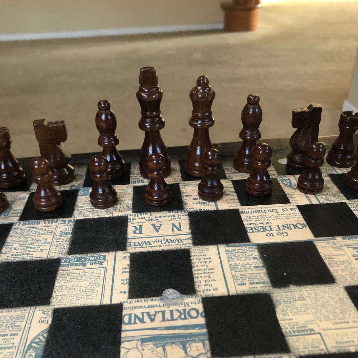 Scrapbook Chess Set - Newspaper Style