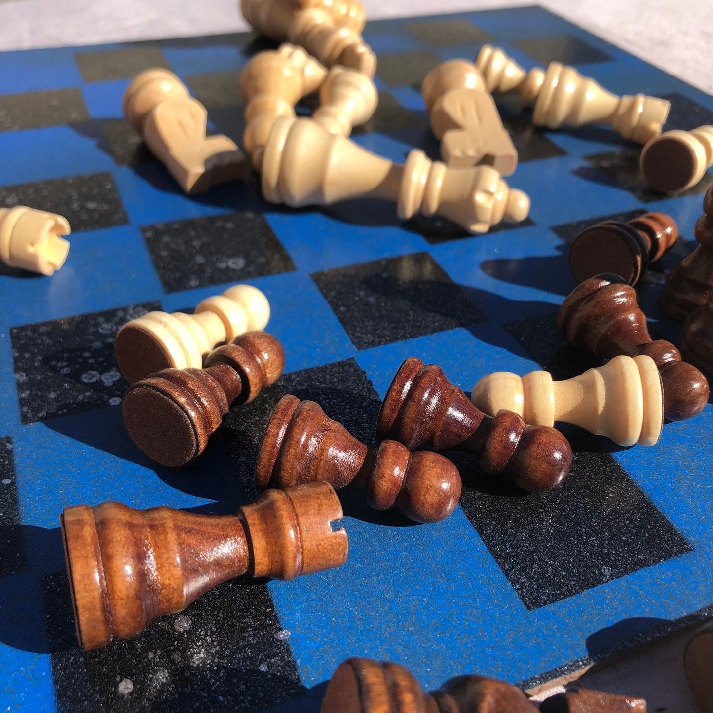 Chess Set - Deep Blue Silver