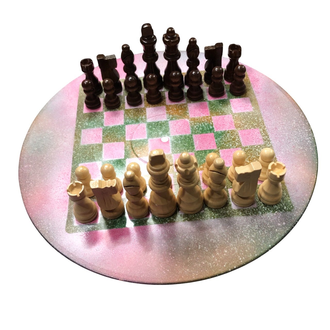 Vinyl Chess Set - Pink Green Mist