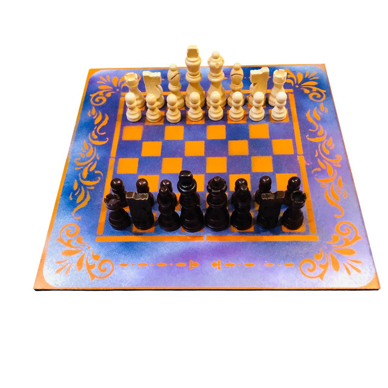 Chess Set - Purple & Orange Halloween