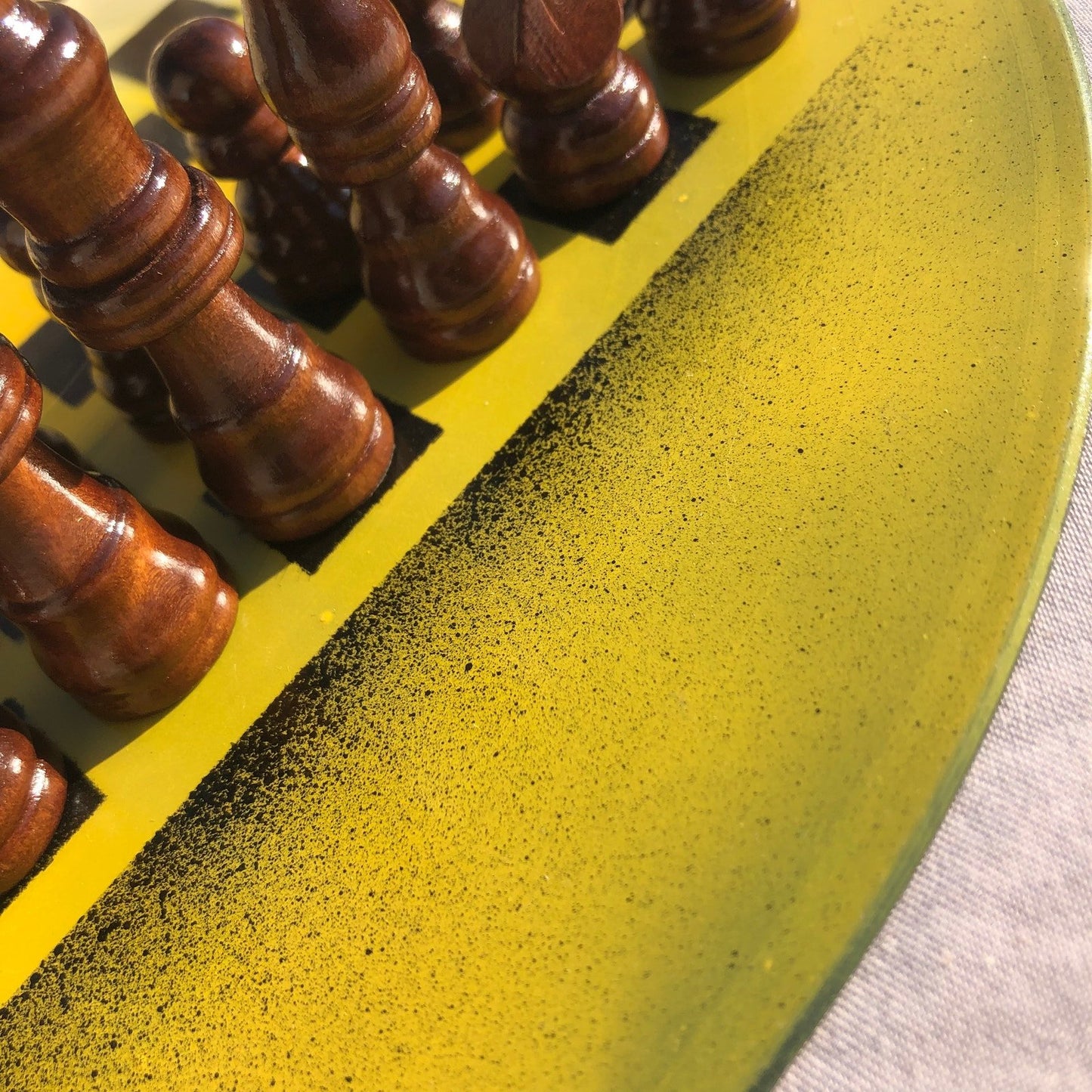 Vinyl Chess Set - Yellow Cream