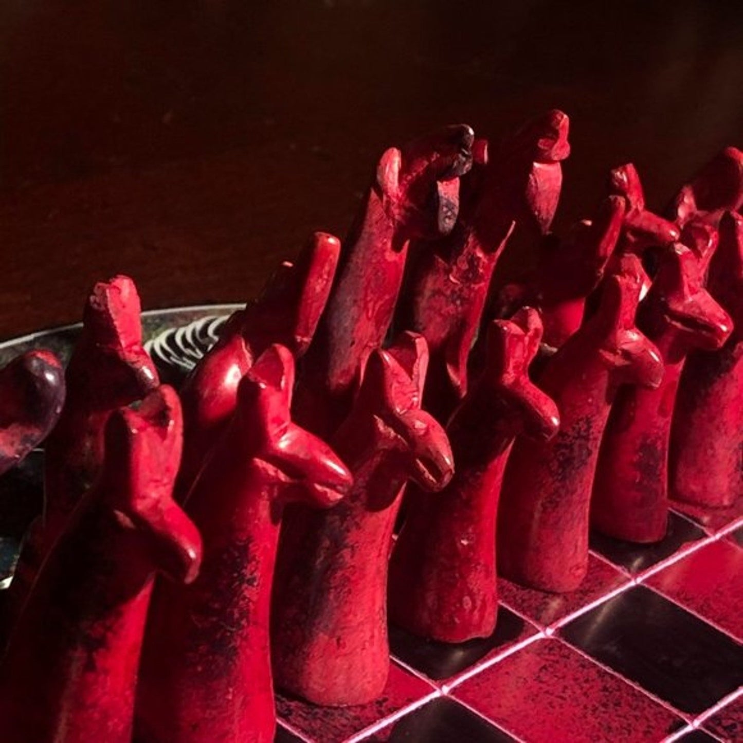 African Vintage Chess Set - Kenyan Chess Board