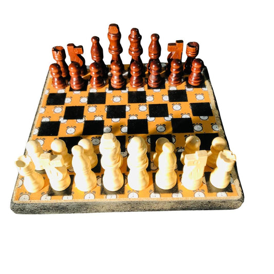 Scrapbook Chess Set - Orange Clock