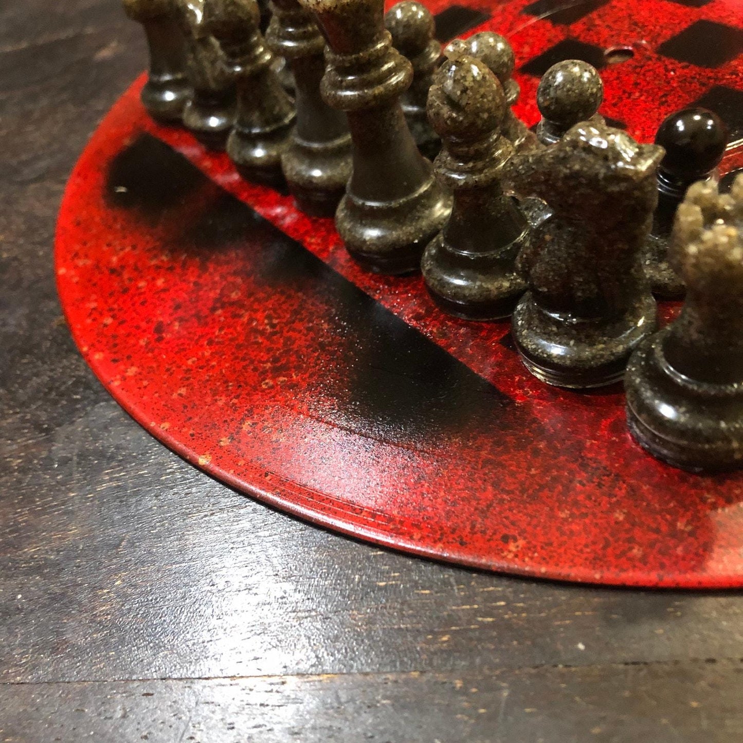 Vinyl Chess Set - Pitchfork Red (Resin Pieces)