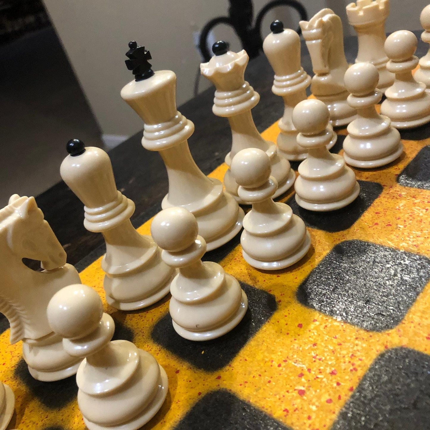 Large Chess Set - Yellow Blood Mist