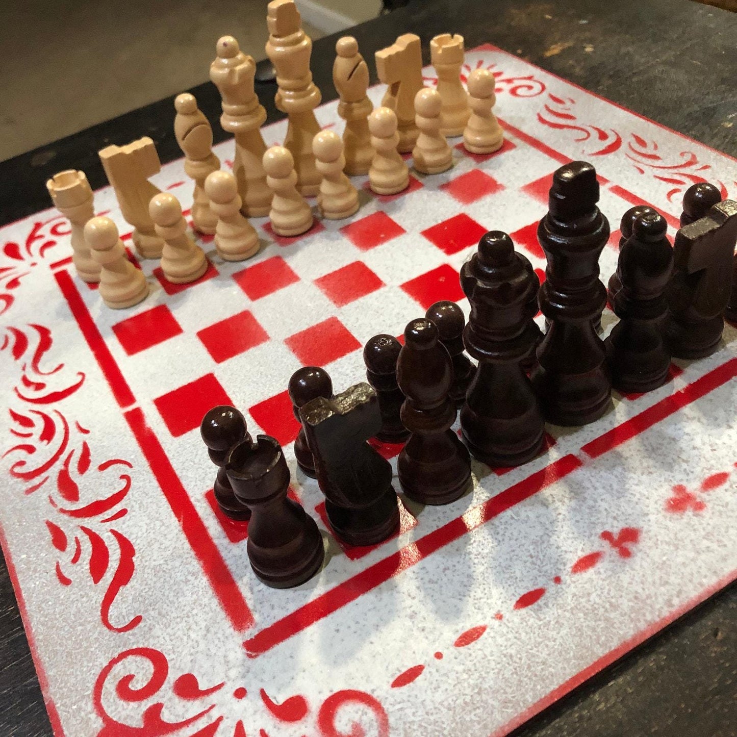 Chess Set - White & Red