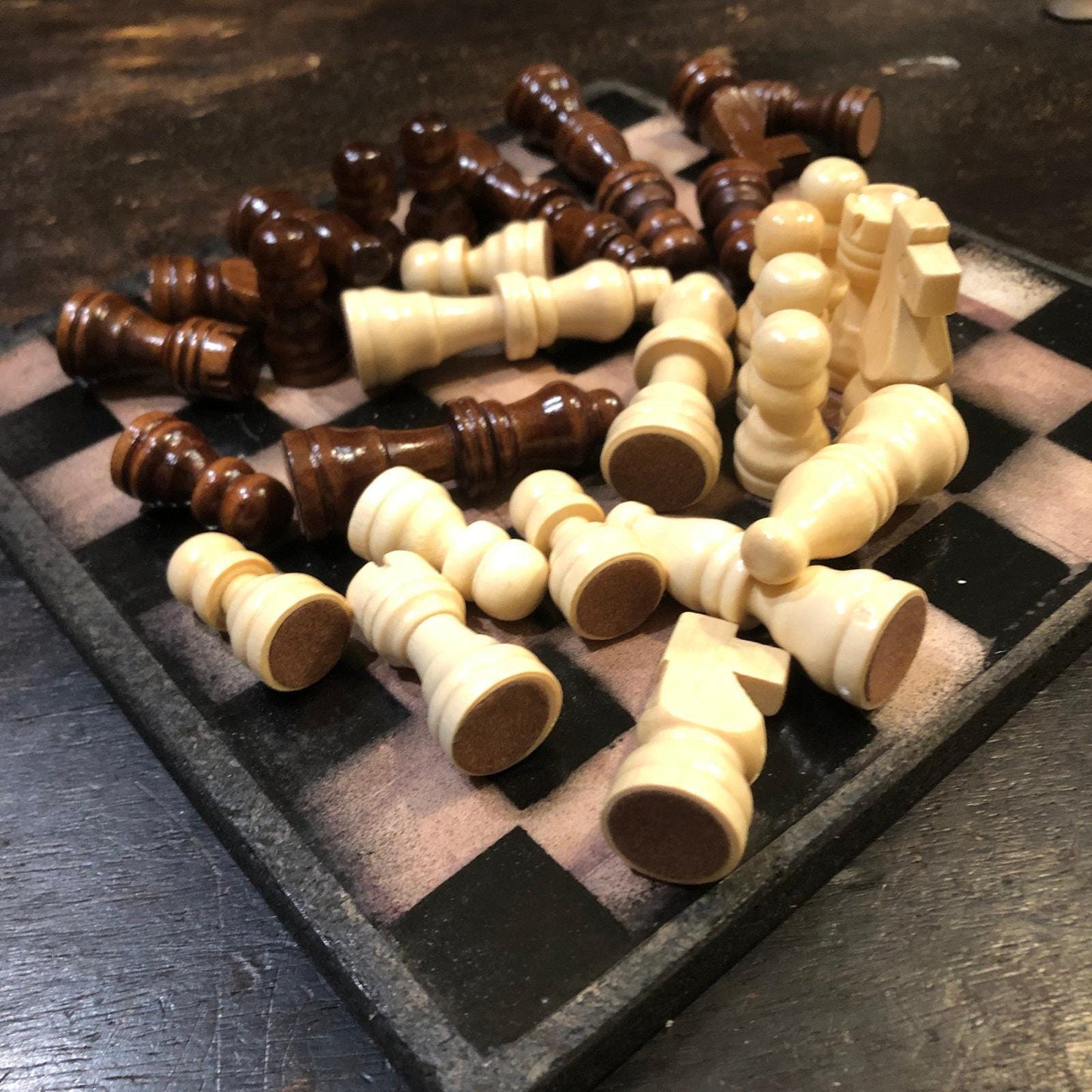 Scrapbook Chess Set - Brown & Black