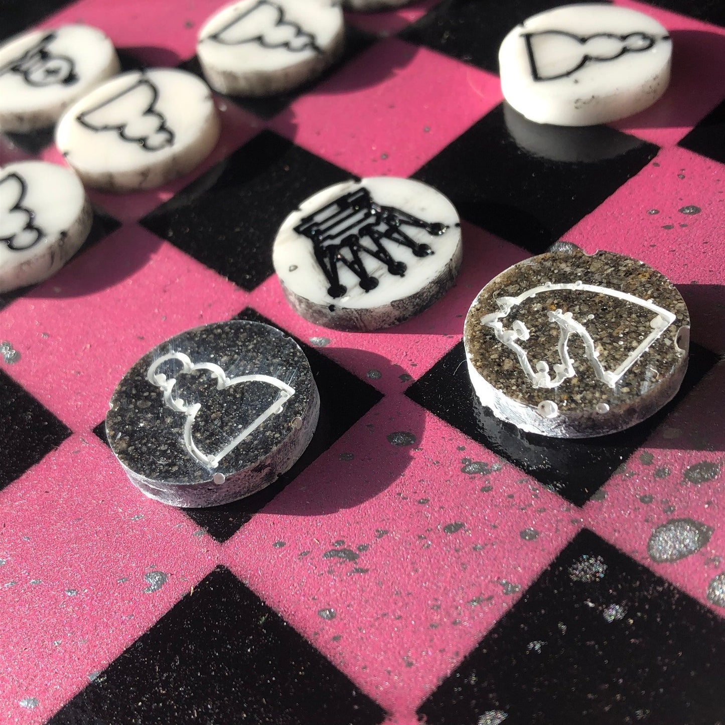 Chess Set - Speckled Pink