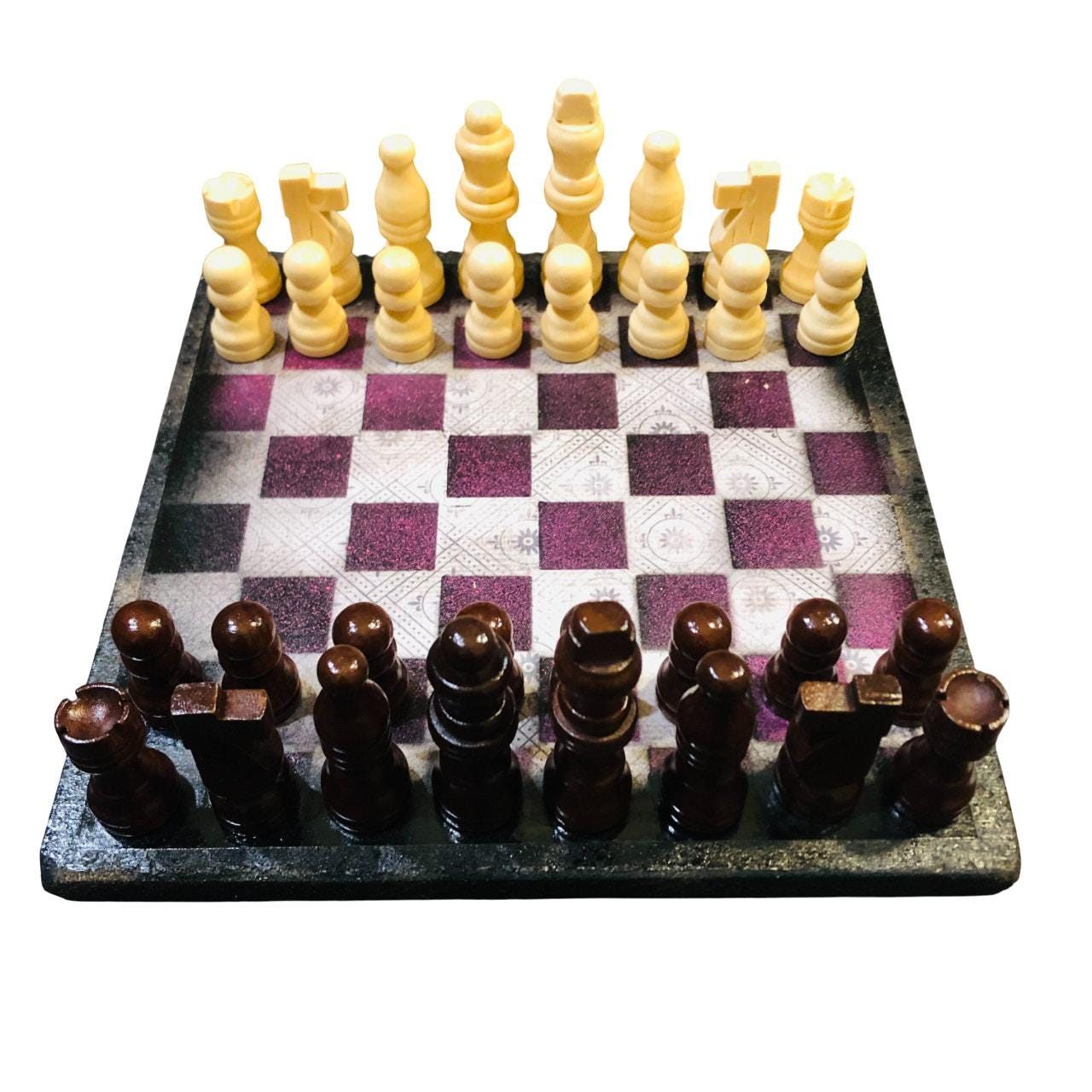 Scrapbook Chess Set - Purple Royal