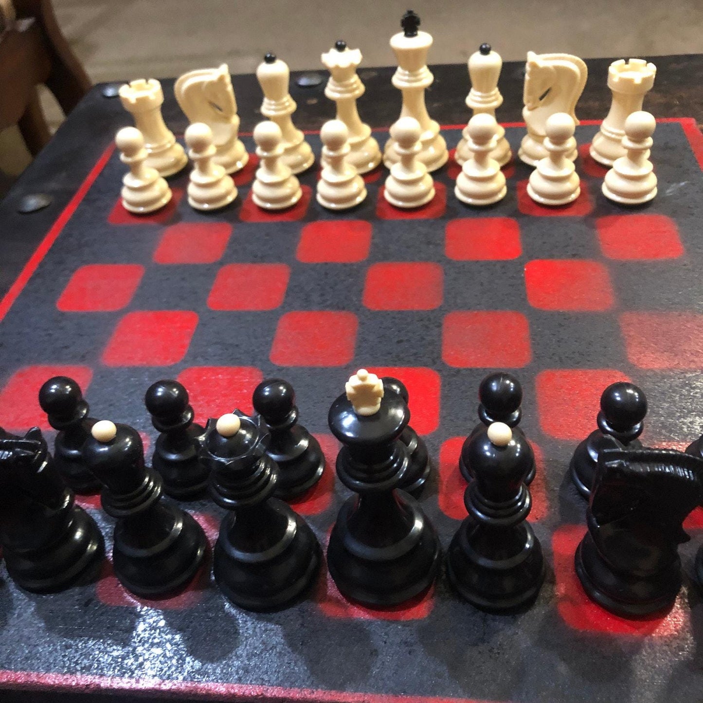 Large Chess Set - Red & Black