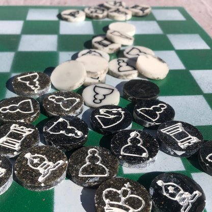 Chess Set - Green & White