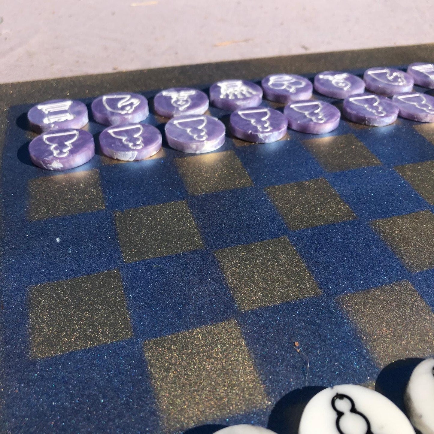 Chess Set - Navy Blue Gold