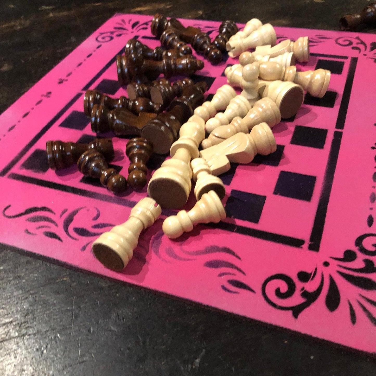 Chess Set - Hot Pink & Black