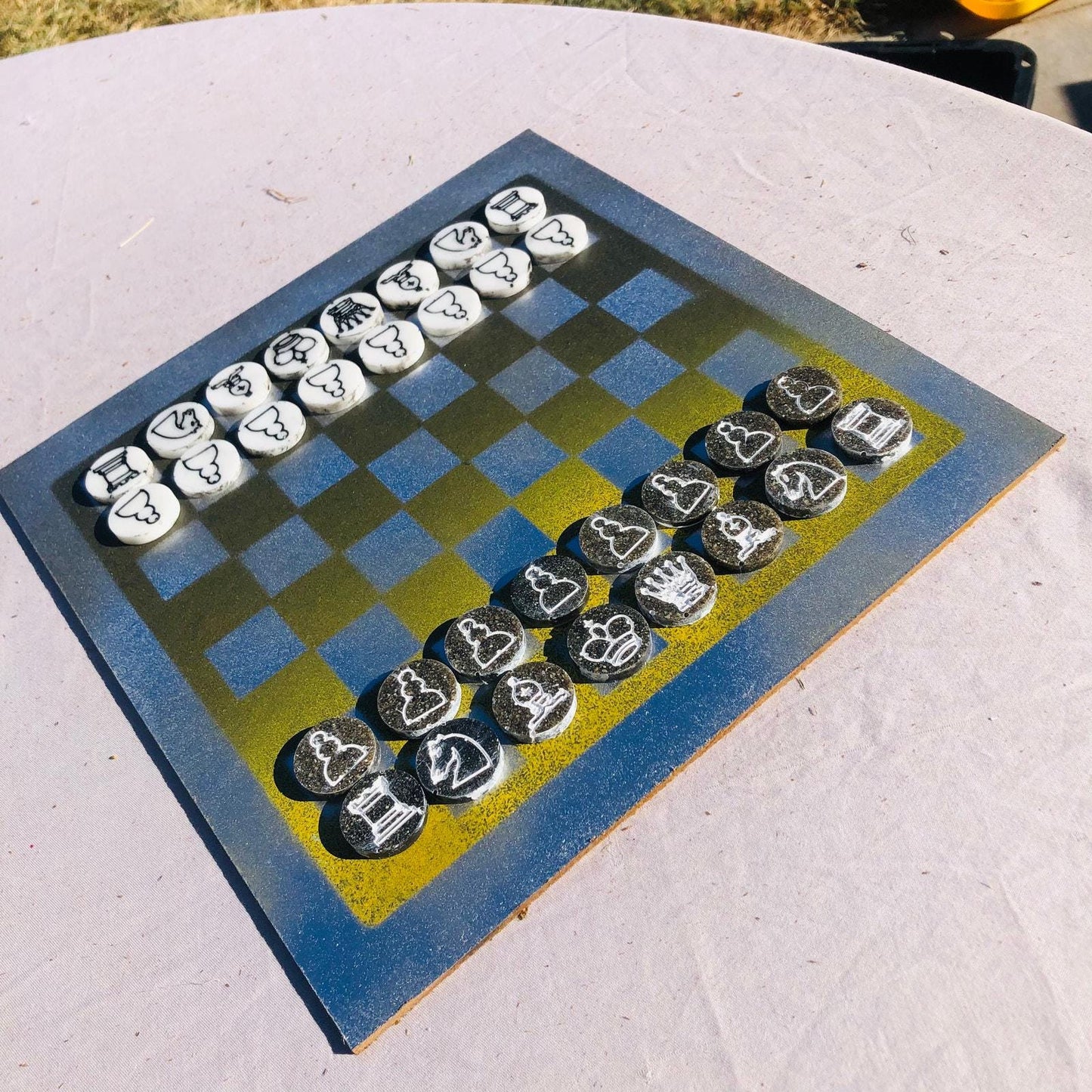 Chess Set - Chrome Yellow