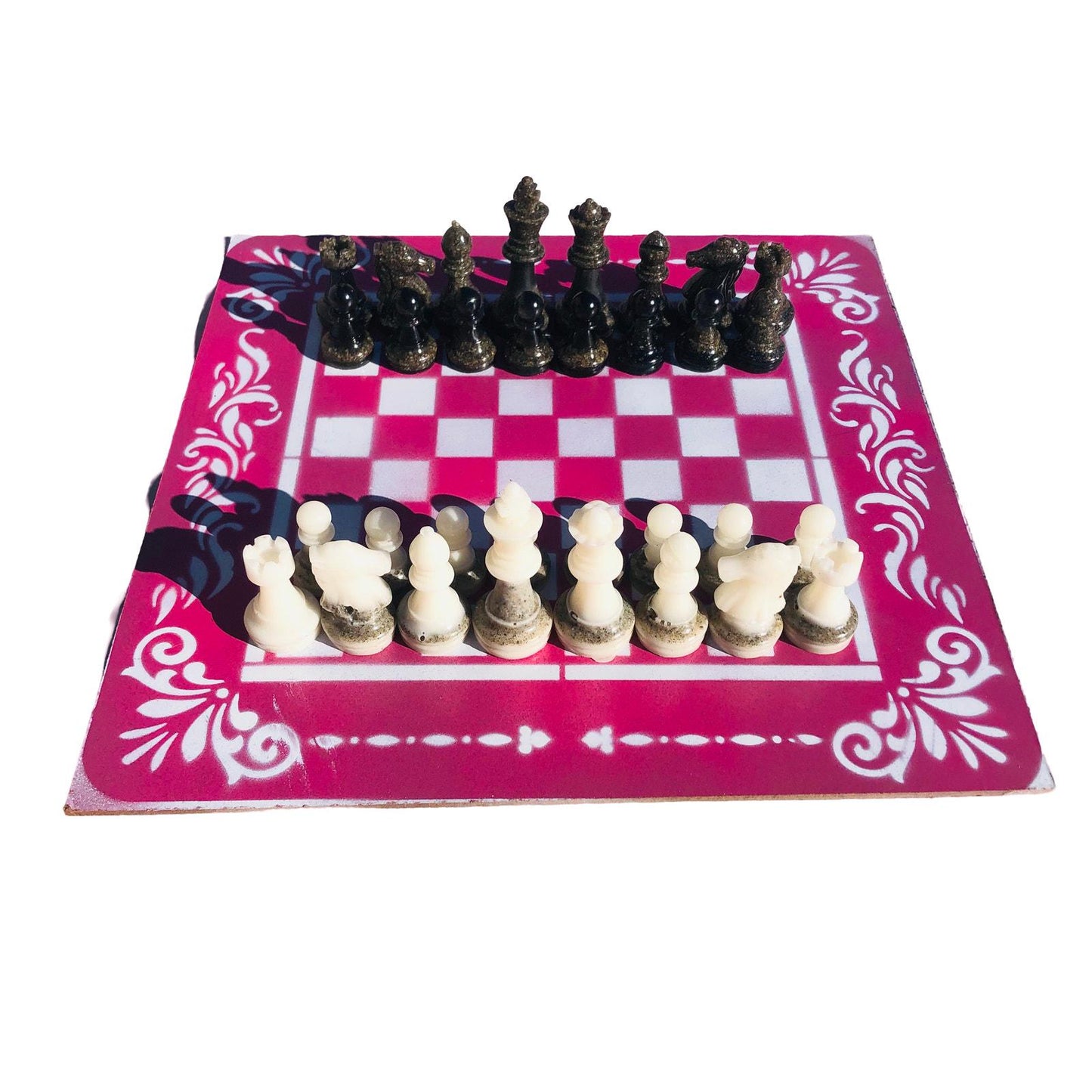 Chess Set - Pink & White