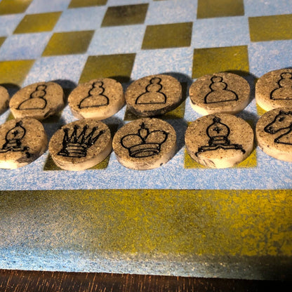 Chess Set - Faded UCLA Blue & Yellow Colors